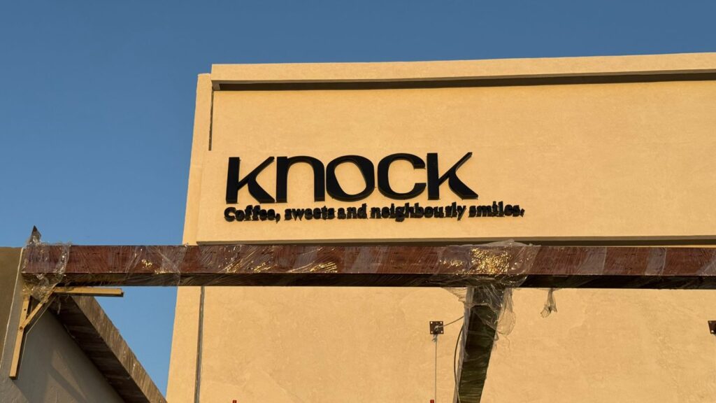 Raised Letter Signage and Glass Branding for Knock in Saudi Arabia - Gallery image 1