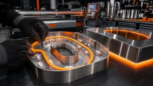 precise stainless steel signage assembly